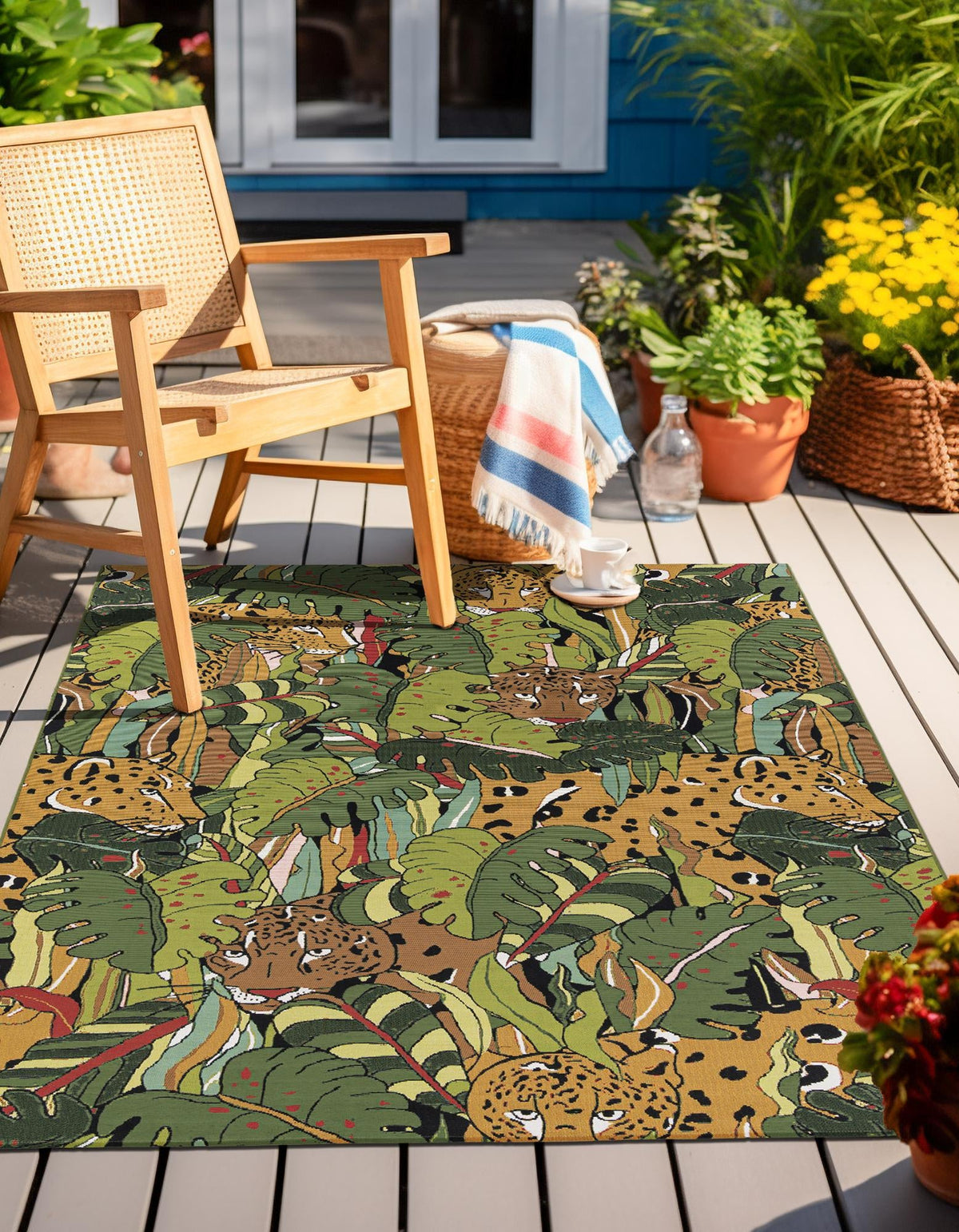 Seaside Blooms Collection Area Rug -  Sorrento Rectangle Green  lifestyle 8