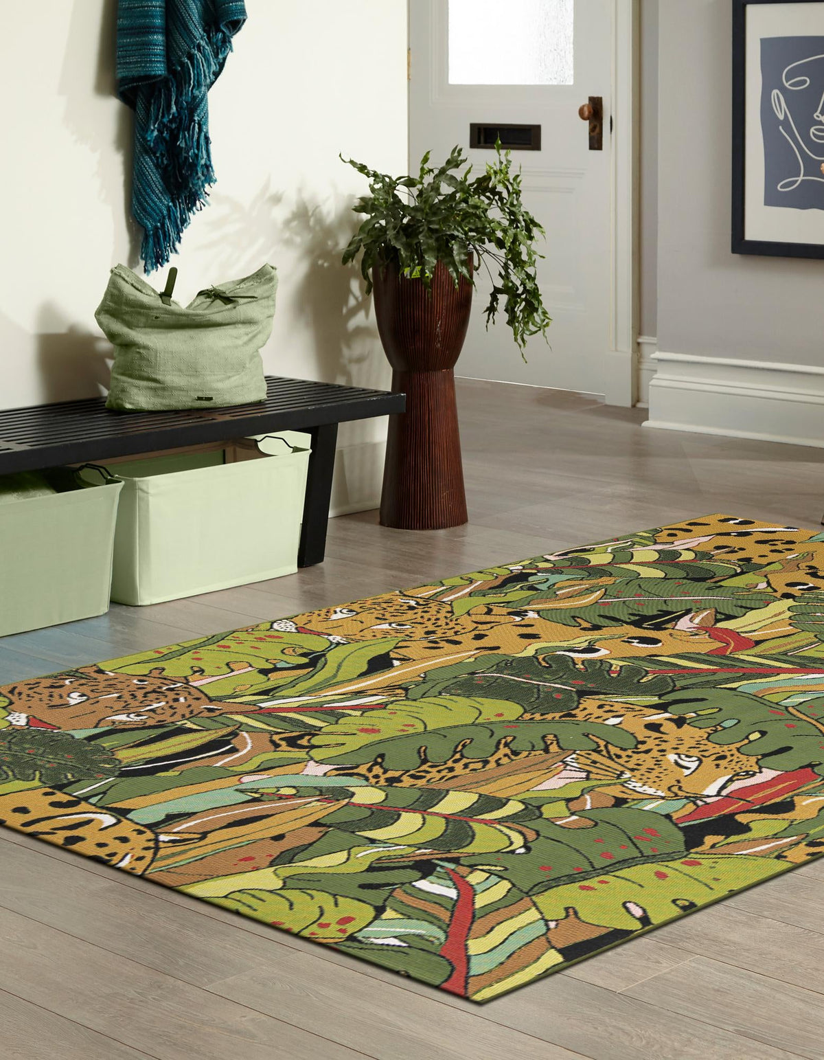 Seaside Blooms Collection Area Rug -  Sorrento Rectangle Green  lifestyle 9