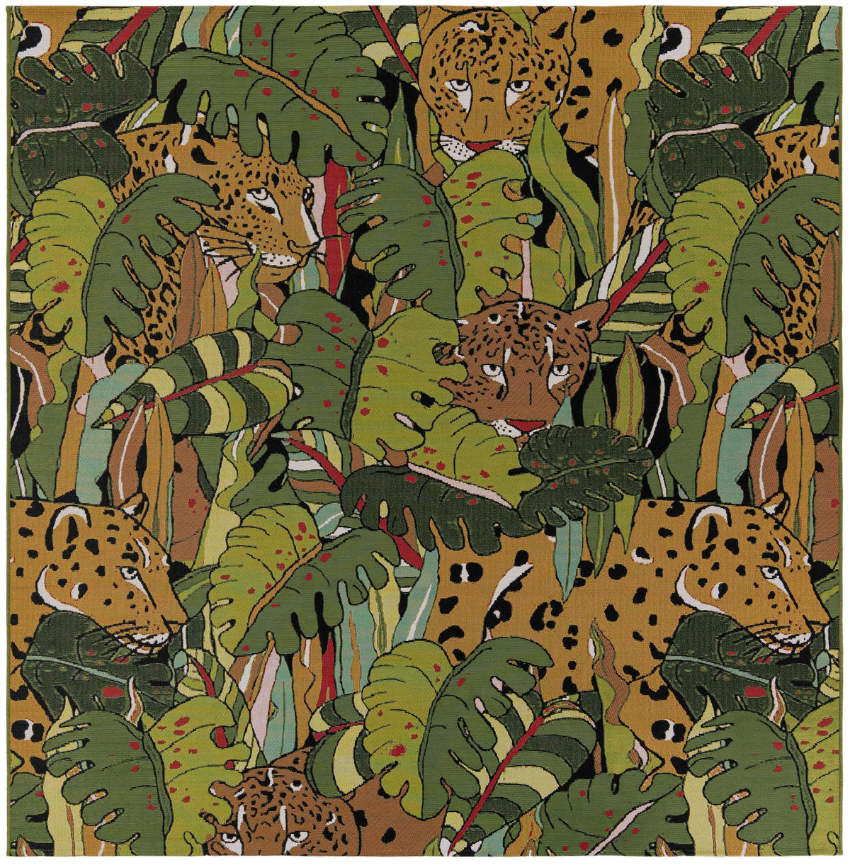 Seaside Blooms Collection Area Rug -  Sorrento Square Green  lifestyle 36