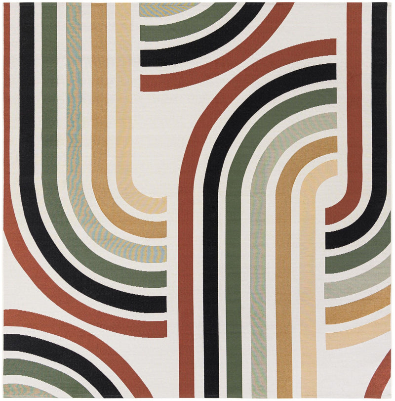 Urban Terrace Collection Area Rug -  Piazza Square Multi  lifestyle 13