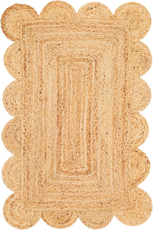 Serenity Braided Jute Collection Area Rug - Mandalay Rectangle Natural Main