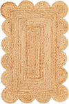 Serenity Braided Jute Collection Area Rug - Seaside Rectangle Natural  lifestyle 3