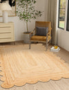 Serenity Braided Jute Collection Area Rug - Seaside Rectangle Natural  lifestyle 5