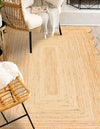 Serenity Braided Jute Collection Area Rug - Seaside Rectangle Natural  lifestyle 7