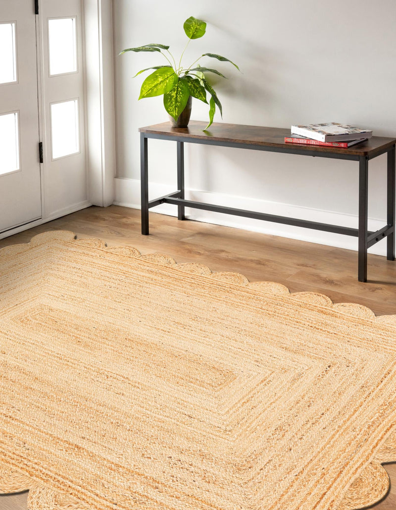 Serenity Braided Jute Collection Area Rug - Seaside Rectangle Natural  lifestyle 8