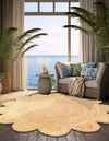 Serenity Braided Jute Collection Area Rug - Seaside Round Natural  lifestyle 31