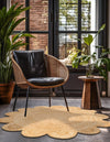 Serenity Braided Jute Collection Area Rug - Seaside Round Natural  lifestyle 36