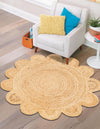 Serenity Braided Jute Collection Area Rug - Mandalay Round Natural  lifestyle 25