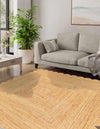 Serenity Braided Jute Collection Area Rug - Seaside Square Natural  lifestyle 38