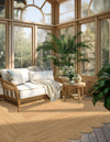 Serenity Braided Jute Collection Area Rug - Seaside Square Natural  lifestyle 47