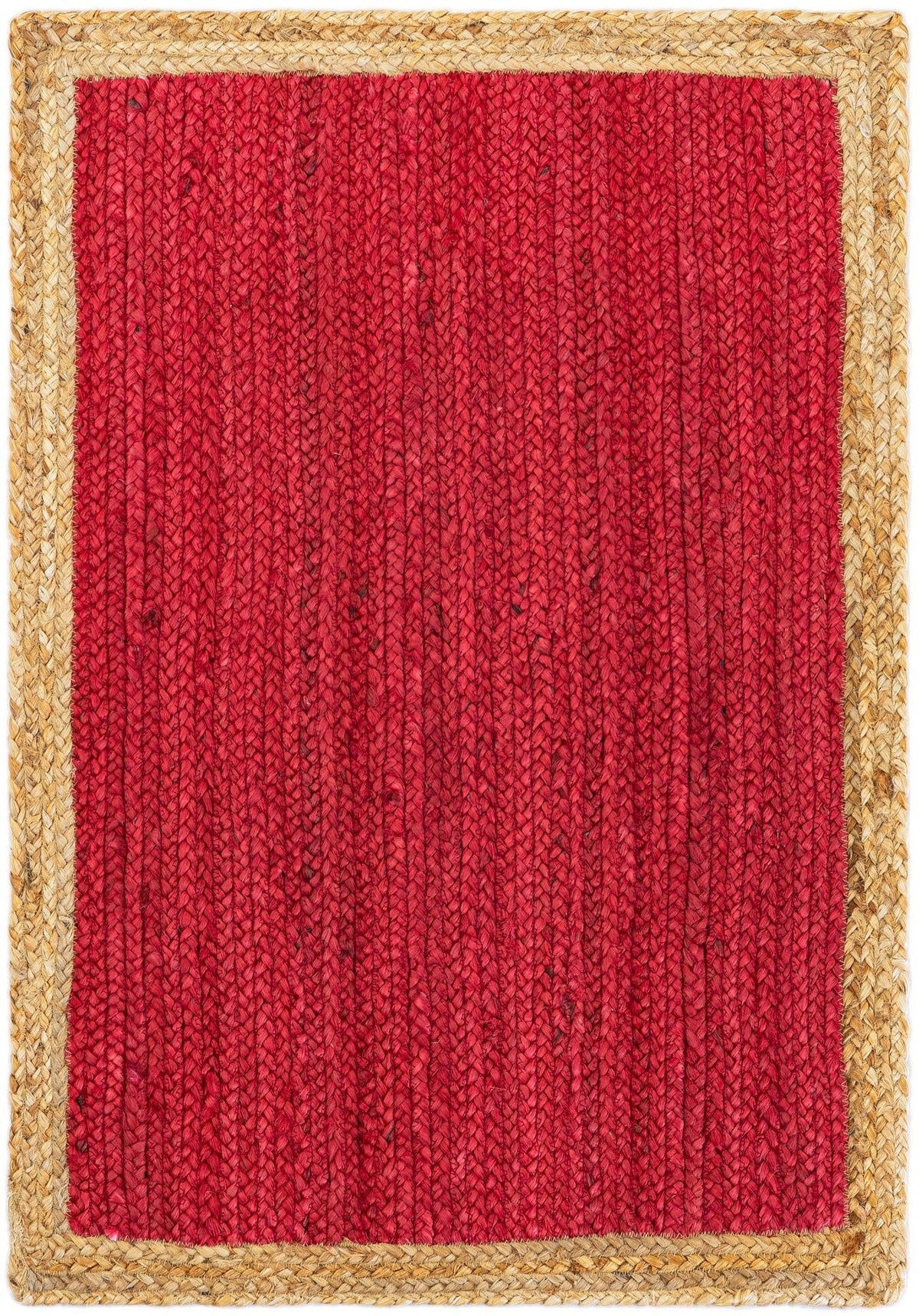 Woven Seaside Jute Collection Area Rug - Nantucket Rectangle Red  lifestyle 6