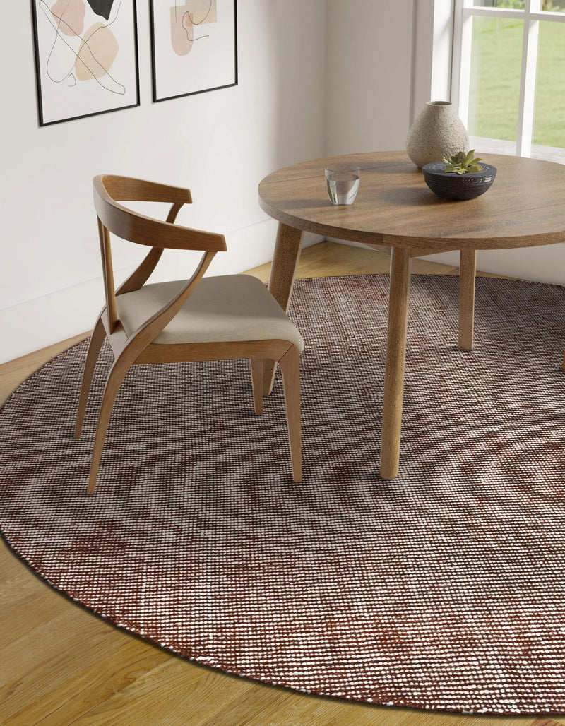 Berkshire Estate Collection Area Rug - Windsor (Mocha Brown) Round Mocha Brown  lifestyle 23