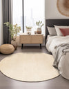 Berkshire Estate Collection Area Rug - Windsor (Oat Beige) Round Oat Beige  lifestyle 15