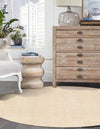 Berkshire Estate Collection Area Rug - Windsor (Oat Beige) Round Oat Beige  lifestyle 17