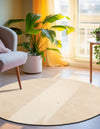 Berkshire Estate Collection Area Rug - Windsor (Oat Beige) Round Oat Beige  lifestyle 23