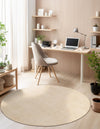 Berkshire Estate Collection Area Rug - Windsor (Oat Beige) Round Oat Beige  lifestyle 25
