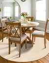 Berkshire Estate Collection Area Rug - Windsor (Oat Beige) Round Oat Beige  lifestyle 27
