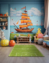 Whimsy Wonders Wool Collection Area Rug -  Reef Rectangle Green  lifestyle 6
