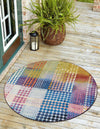 Urban Terrace Collection Area Rug -  Atrium Round Multi  lifestyle 17