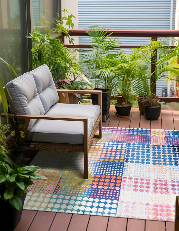 Urban Terrace Collection Area Rug -  Atrium Square Multi  lifestyle 19