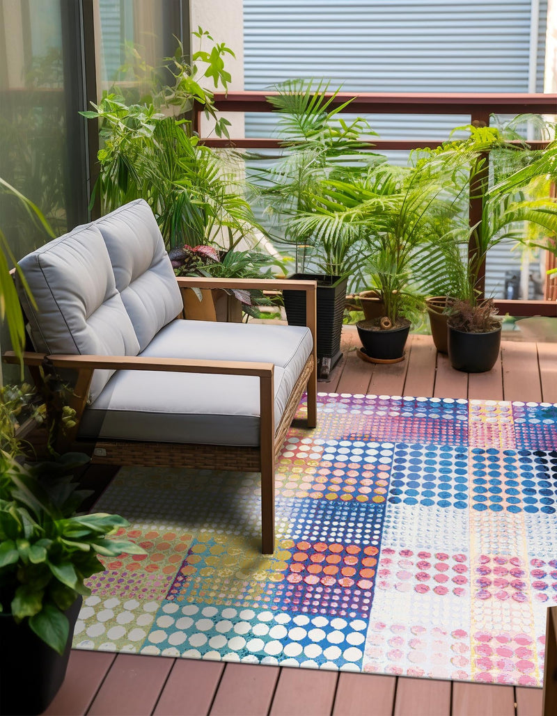 Urban Terrace Collection Area Rug -  Atrium Square Multi  lifestyle 19