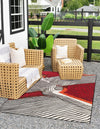 Urban Terrace Collection Area Rug -  Porch Rectangle Red and Black  lifestyle 6