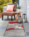 Urban Terrace Collection Area Rug -  Porch Runner Red and Black  lifestyle 20