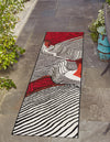 Urban Terrace Collection Area Rug -  Porch Runner Red and Black  lifestyle 29