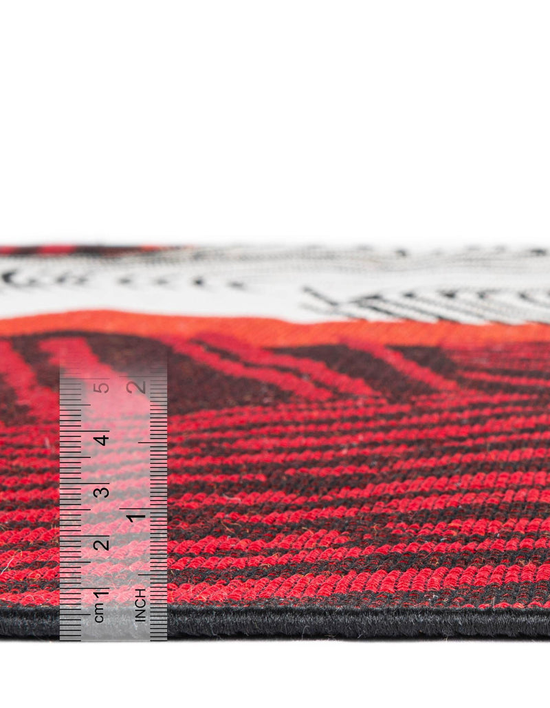 Urban Terrace Collection Area Rug -  Porch Runner Red and Black  lifestyle 4