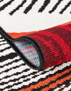 Urban Terrace Collection Area Rug -  Porch Runner Red and Black  lifestyle 5