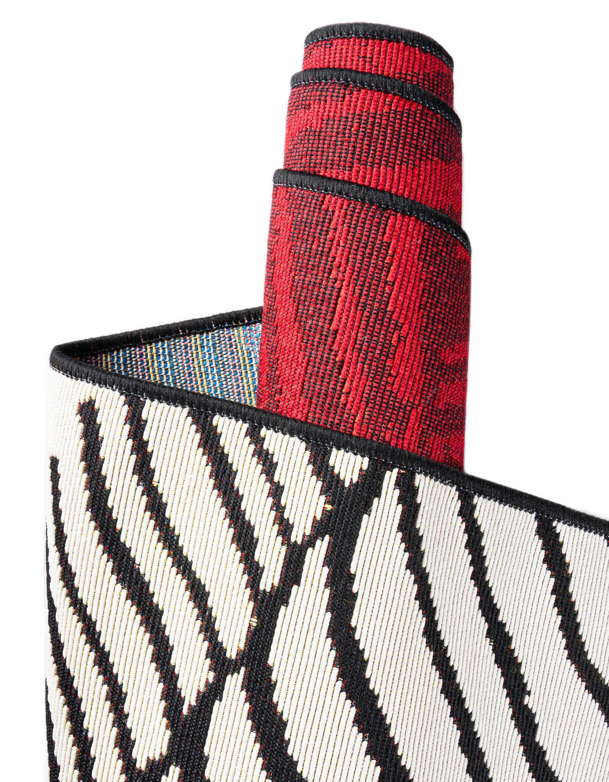 Urban Terrace Collection Area Rug -  Porch Runner Red and Black  lifestyle 12