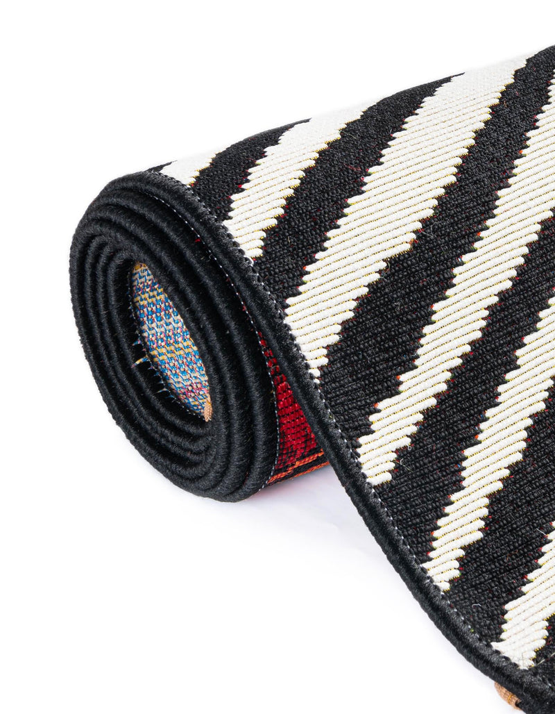 Urban Terrace Collection Area Rug -  Porch Runner Red and Black  lifestyle 13