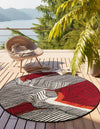 Urban Terrace Collection Area Rug -  Porch Round Red and Black  lifestyle 22