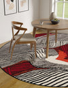 Urban Terrace Collection Area Rug -  Porch Round Red and Black  lifestyle 23