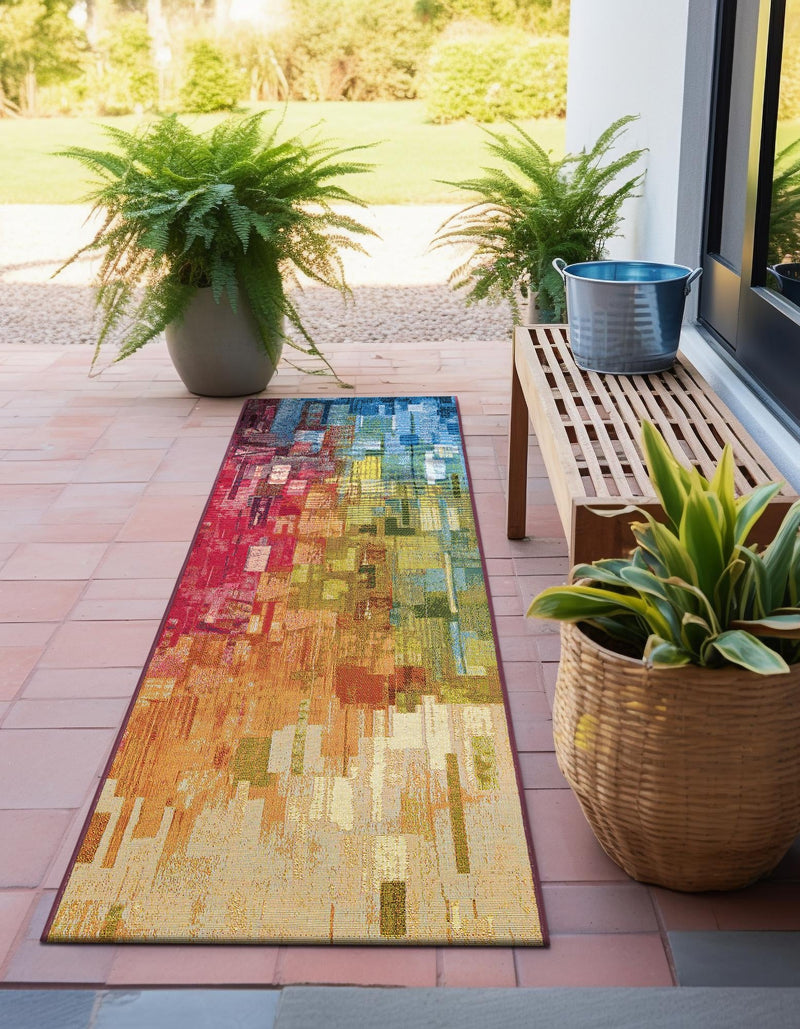 Urban Terrace Collection Area Rug -  Lawn Runner Multi  lifestyle 12