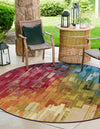 Urban Terrace Collection Area Rug -  Lawn Round Multi  lifestyle 13