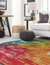 Urban Terrace Collection Area Rug -  Lawn Round Multi  lifestyle 16