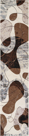 Urban Terrace Collection Area Rug -  Garden Runner Brown and White  lifestyle 2