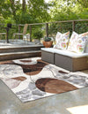 Urban Terrace Collection Area Rug -  Garden Rectangle Brown and White  lifestyle 6