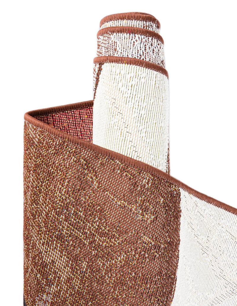 Urban Terrace Collection Area Rug -  Garden Rectangle Brown and White  lifestyle 7