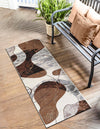 Urban Terrace Collection Area Rug -  Garden Runner Brown and White  lifestyle 21