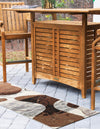 Urban Terrace Collection Area Rug -  Garden Runner Brown and White  lifestyle 24