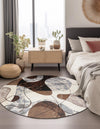 Urban Terrace Collection Area Rug -  Garden Round Brown and White  lifestyle 19