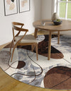 Urban Terrace Collection Area Rug -  Garden Round Brown and White  lifestyle 21