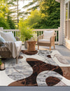 Urban Terrace Collection Area Rug -  Garden Square Brown and White  lifestyle 22