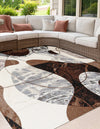 Urban Terrace Collection Area Rug -  Garden Square Brown and White  lifestyle 25