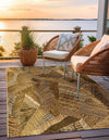 Seaside Blooms Collection Area Rug -  Nantucket Rectangle Brown and Beige  lifestyle 7