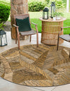 Seaside Blooms Collection Area Rug -  Nantucket Round Brown and Beige  lifestyle 22