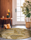 Seaside Blooms Collection Area Rug -  Nantucket Round Brown and Beige  lifestyle 25