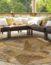 Seaside Blooms Collection Area Rug -  Nantucket Round Brown and Beige  lifestyle 34